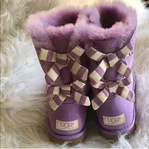 UGG Lavender Stripe Bailey Bow